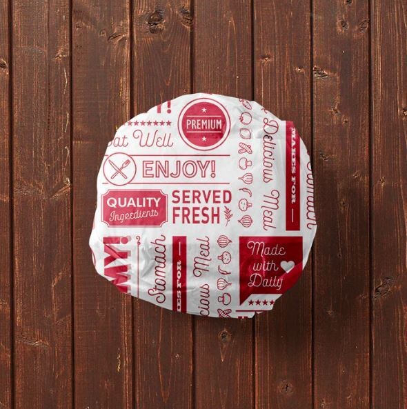 Deli Wrap Red on White Greaseproof 420 x 320 mm (Qty 10)