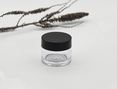 Clear Perspex Jar 10 ml + Black Lid