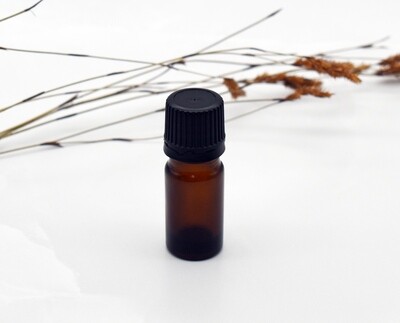 Amber Dropper Bottle 5 ml - Dropper Cap Black Slow Flow (ea)