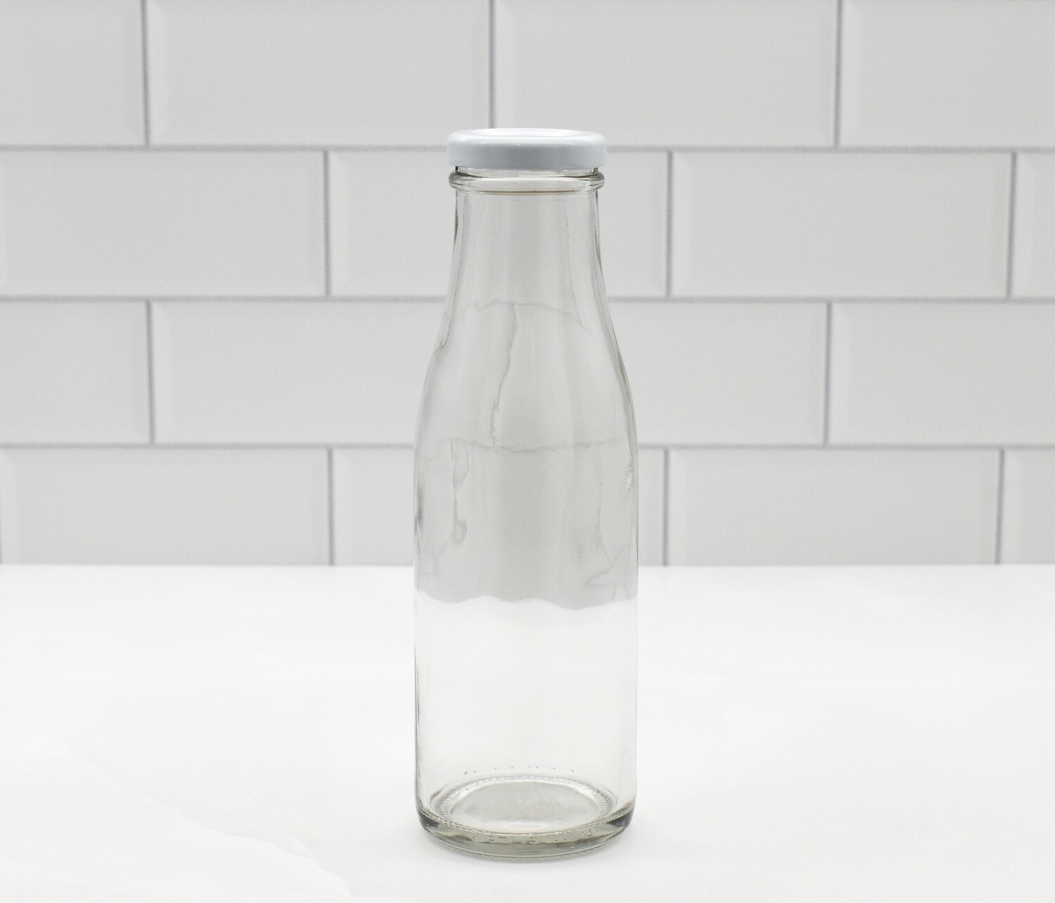 Clear Glass Bottle Chutney 375 ml - White Twist Off Cap 43 mm