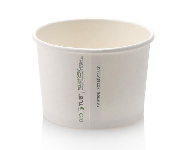 Bio Compostable Noodle/Soup Paper Tub 250ml (Qty50)- **LID NOT INCLUDED**