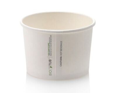 Bio Compostable Noodle/Soup Paper Tub 250ml (Qty50)- **LID NOT INCLUDED**