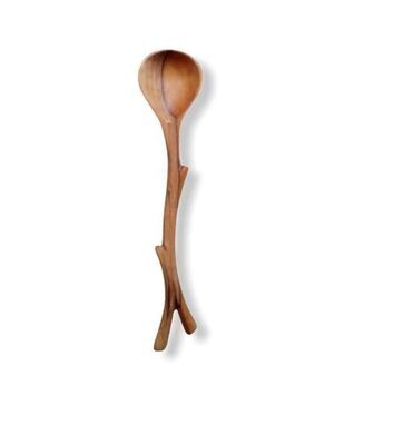 Hand Carved Wild Olive Wooden Spoon - Branch 15.5cm (ea)