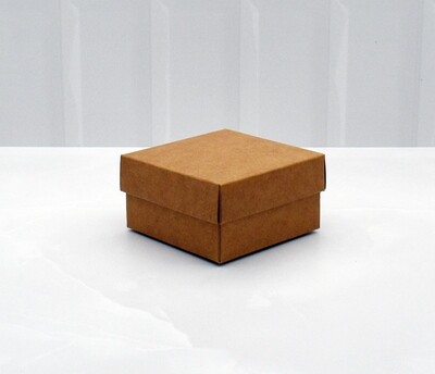 Gift Box Kraft Base Kraft Lid 90 x 90 x 50 mm (ea)