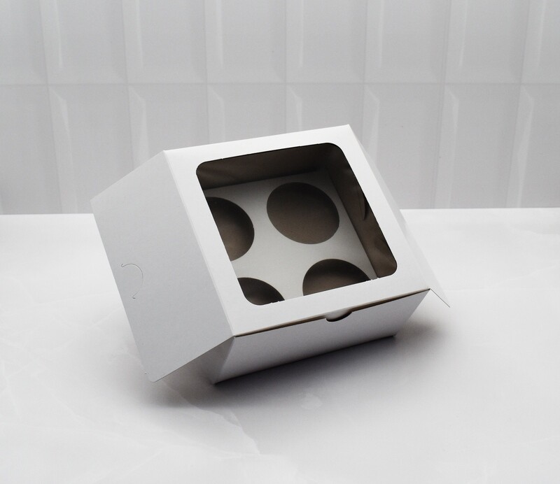 Cake Box Window 6 x 6 x 3" White (ea)