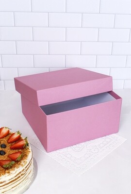 Chipboard Med Box Dusty Pink + Lid 27.5 x 27.5 x 14 cm (ea)