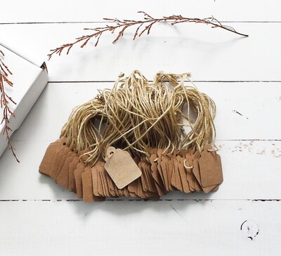 Paper Tags Kraft 30 x 20 mm (Qty 100)
