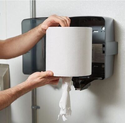 Paper Barrel Towel Virgin 1Ply - 4 Rolls 205mm x 350m