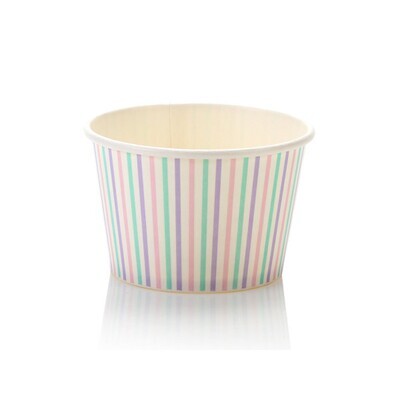 Tub Ice Cream Vintage 250 ml - Multi Colour Stripe (50pc)
