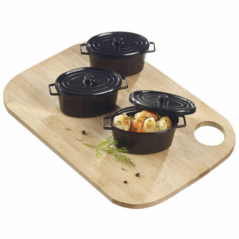 Catering Mini Oval Cooking Pot Black Glossy (Qty 10)