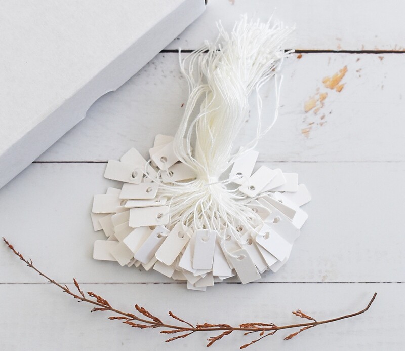 Paper Tags White 15 x 7mm (Qty 100)