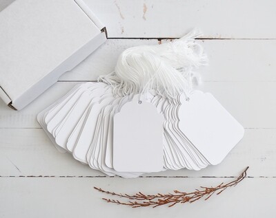 Paper Tags White 70 x 45mm (Qty 100)