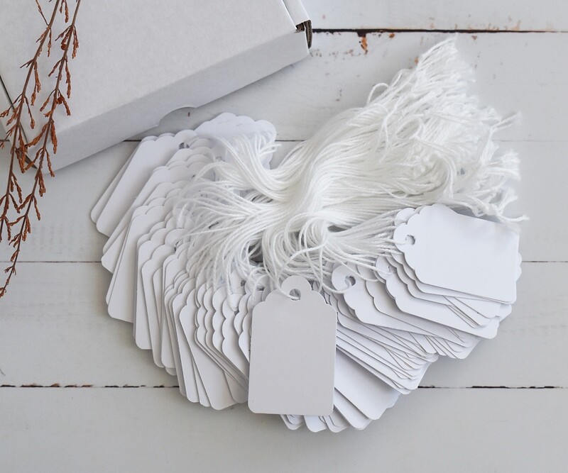 Paper Tags White 48 x 32 mm (Qty 100)