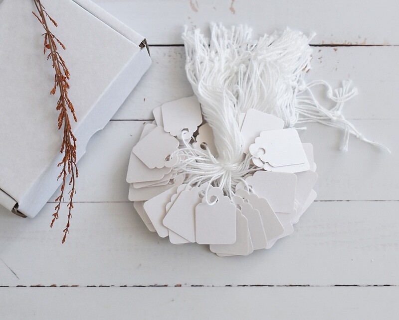 Paper Tags White 38 x 23mm (Qty 100)
