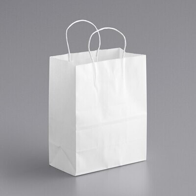 Paper Carrier Bags Twist Handle Midipak White 210 x 90 x 320 mm (25)