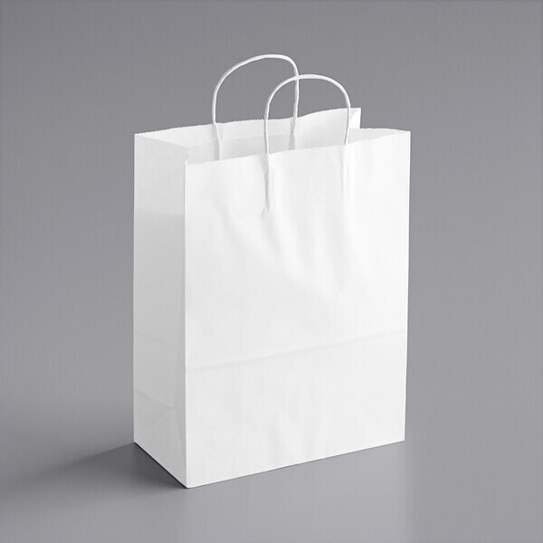 Paper Carrier Bags Twist Handle Thrifty White 265 x 130 x 365 mm (25)