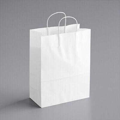 Paper Carrier Bags Twist Handle Thrifty White 265 x 130 x 370 mm (25)