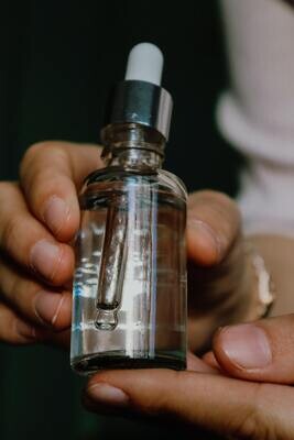 Clear Glass Bottle Dropper 50ml - Pipette 18x89mm Silv/White