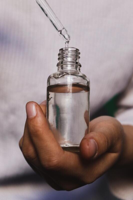 Clear Glass Bottle Dropper 50ml - Pipette 18x89mm Silv/White