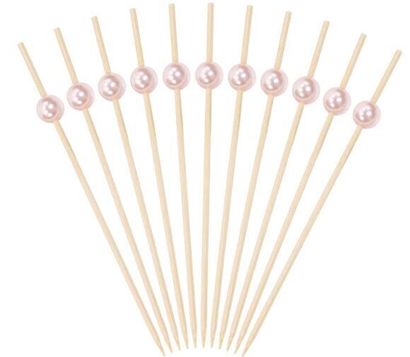 Bamboo Pick 12cm - Pearl Pink (Qty 100)