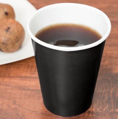 Coffee Cups Single Wall 250 ml - Black (Qty 50)