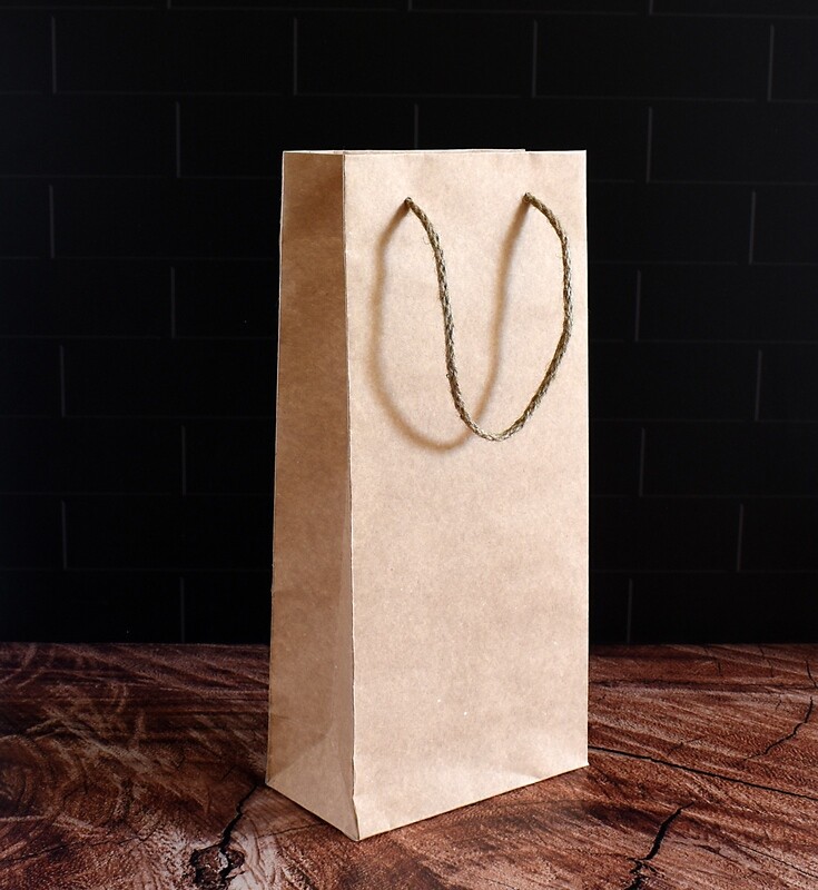 Paper BB Bag Rope Handle Double Bottle 170 x 85 x 355 mm (ea)