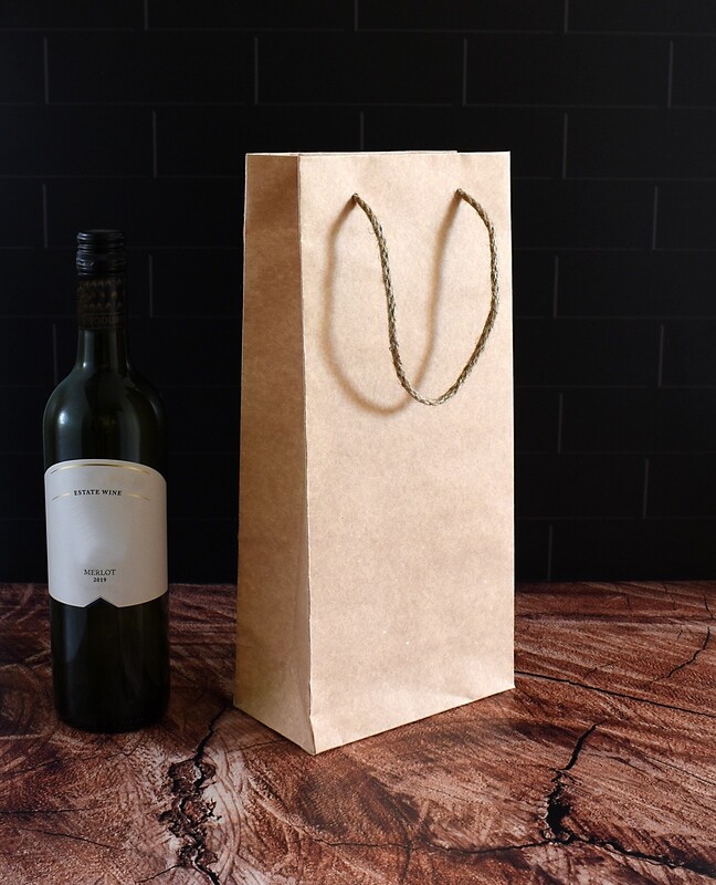 Paper BB Bag Rope Handle Double Bottle 170 x 85 x 355 mm (ea)