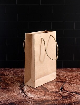 Paper Bag Rope Handle Mini Brown 200 x 80 x 280 mm (ea)
