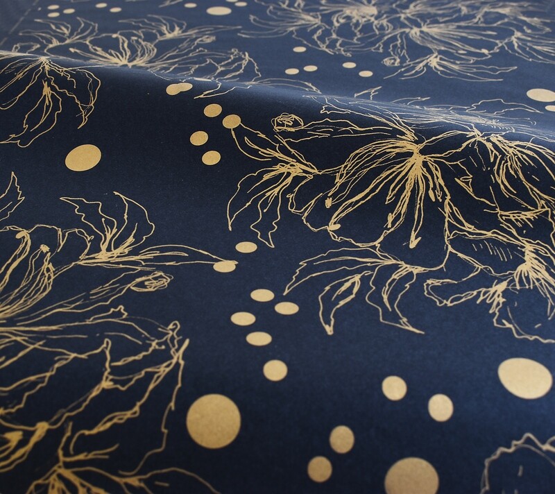 Tissue Paper - Elegant - Gold on Black (Qty 5)