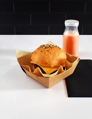 Box Food Tray Burger Eco Kraft (ea)