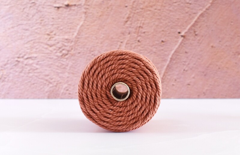 Macrame Luxury 100% Cotton Cord 3Ply-Rust/Terr 4mmx250g (ea)
