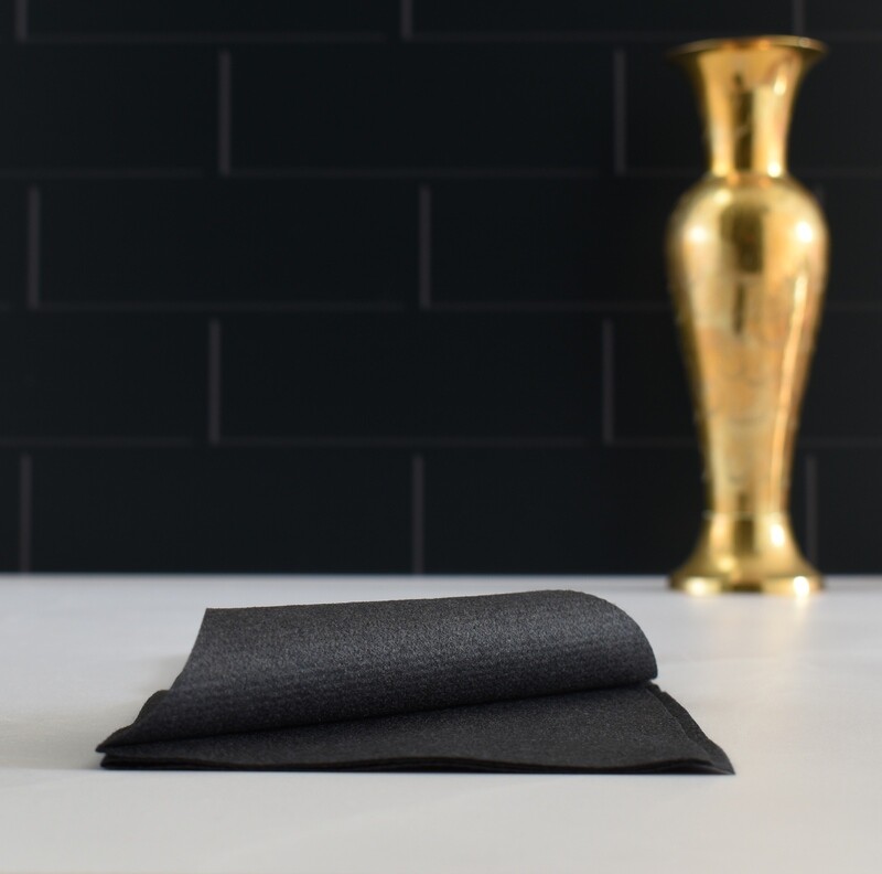 Napkins Airlaid Slimcut Black 20 x 40 cm (Qty 50)