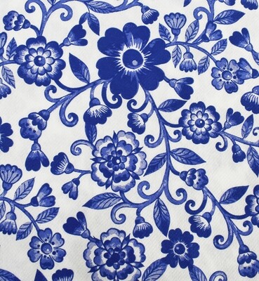 Napkins Airlaid Grande Delft Floral 40 x 40cm (Qty 50)
