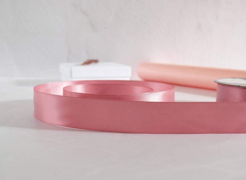 Satin Ribbon Luxury Dusty Pink 25 mm x 30 m (double faced)