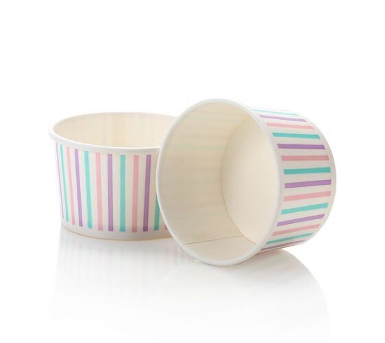 Tub Ice Cream Vintage 3 oz/90 ml - Multicolor Stripe (50pc)