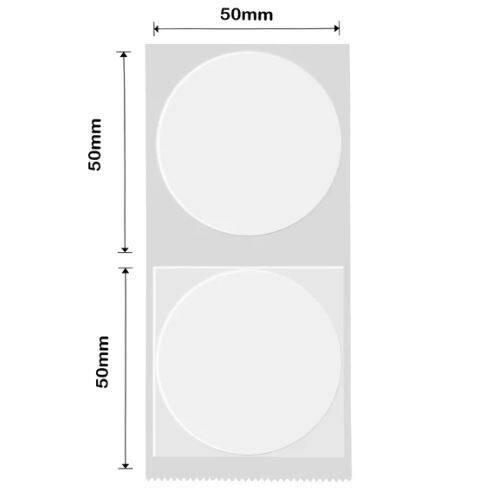 Niimbot B21/B3s - 50*50MM - 150 Trans. Round Thermal Labels