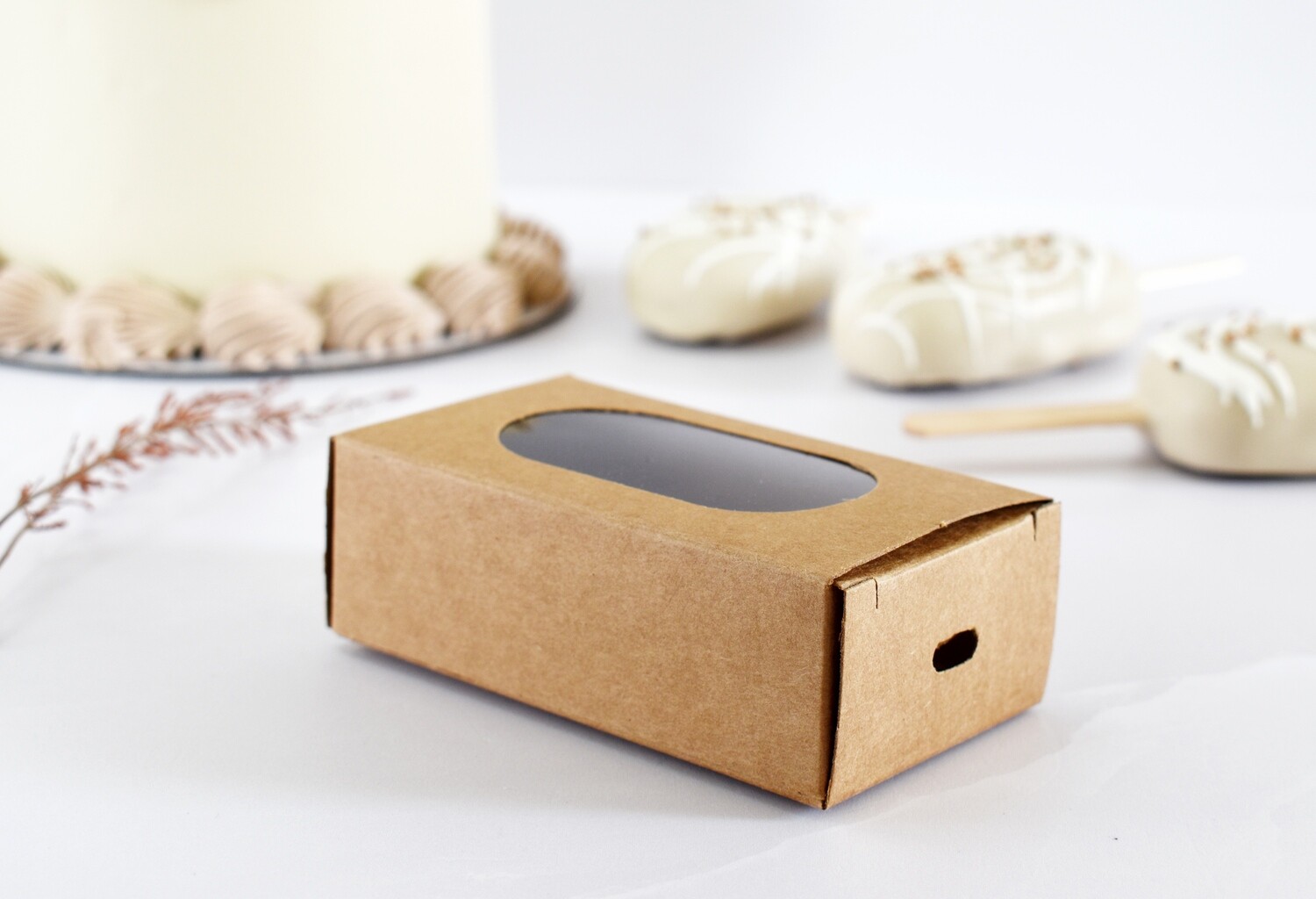 Cakesicle Box 90 x 50 x 30 mm Window Kraft (each)