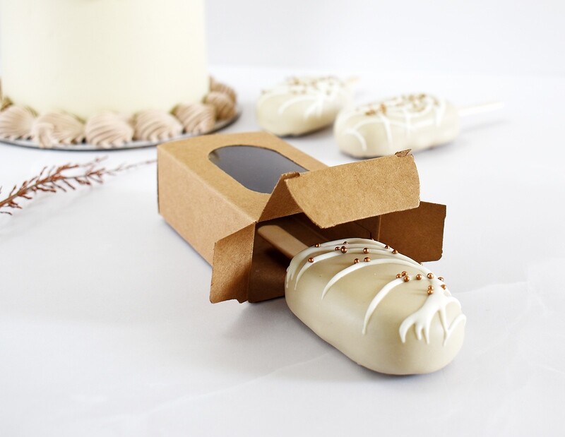 Cakesicle Box 90 x 50 x 30 mm Window Kraft (each)