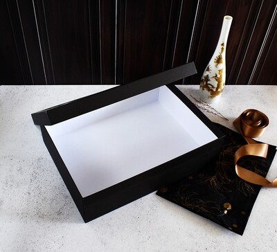 Chipboard Presentation Box-Black Window 360 x 270 x 100 mm (each)