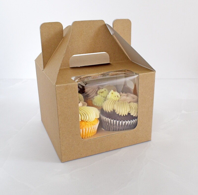 Bento Carrier Box Window (Kraft) 155 x 155 x 120 mm (each)