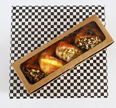 Doughnut Box 293x100x50mm Window Kraft (ea)