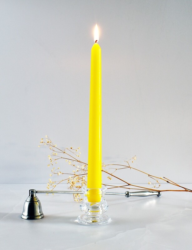 Dinner Candle Taper 2.2 x 25 cm ±9hrs Burn - Yellow (ea)