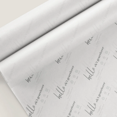 Tissue Paper - Hello Ek&#39;t Gearriveer - Grey on W (Qty 5)