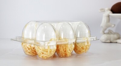 Clamshell PET Blister 2x3 (6) Hens Eggs 140x100x65mm (25&#39;s)