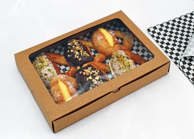 Doughnut Box 290x200x50mm Window Kraft (ea)