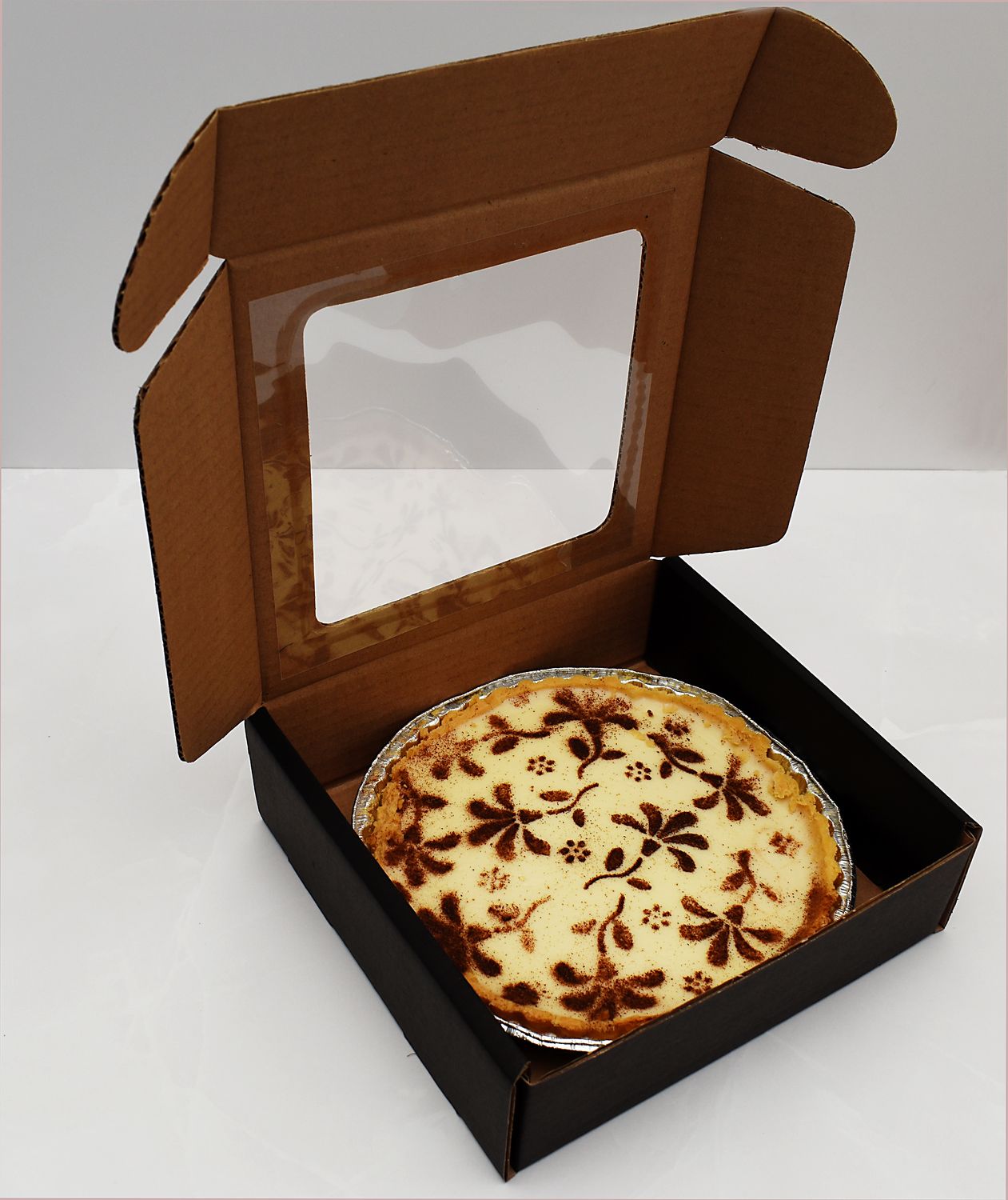 Corrugated Cake Box Window Tuck In Black Med 21x21x6 cm (each)