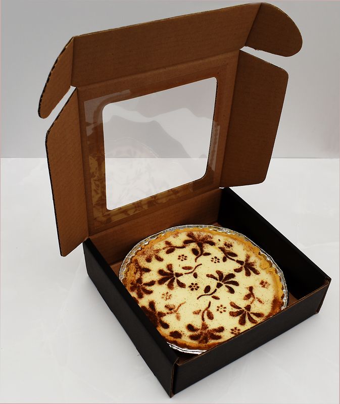 Corrugated Cake Box Window Tuck In Black Med 21x21x6 cm (each)