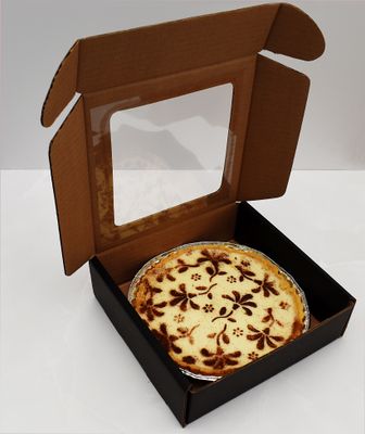 Corrugated Cake Box Window Tuck In Black Med 21x21x6 cm (each)