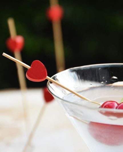 Skewer Bamboo Red Heart 12cm (Qty 100)