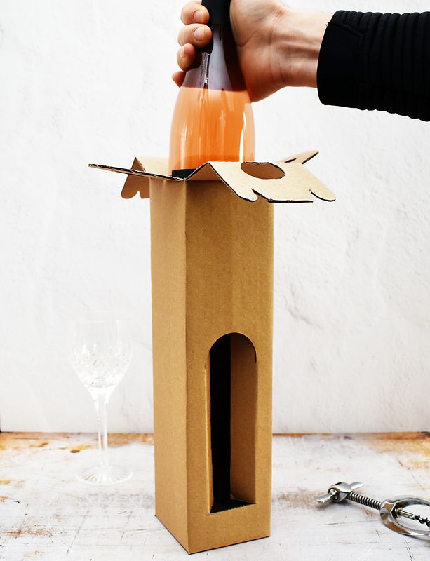 Box Corrugated Wine Bottle Pack 1 - Kraft (each)